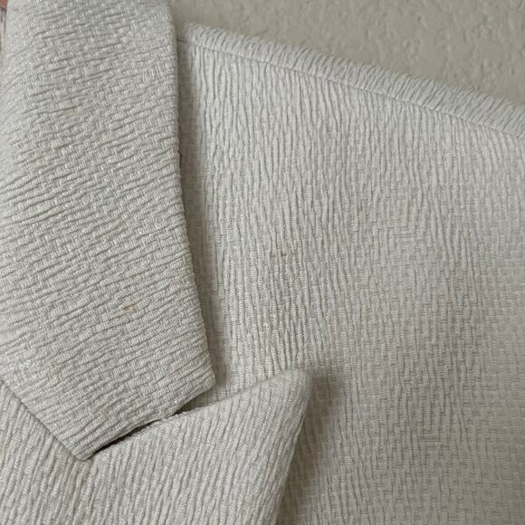 Reiss Blazer Womens Size 10 Cream Textured Knit Quiet Luxury Minimaist Preppy - Picture 11 of 15